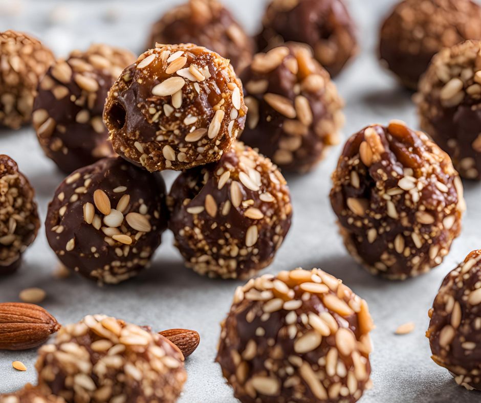 Datlové kuličky v mandlích